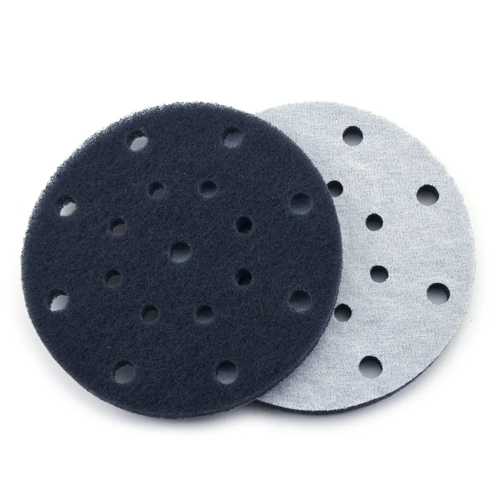 12PCS 6 Inch 150mm 17-Hole Round Hook&Loop Industrial Scouring Pads Heavy Duty 240#/400#/1000# Nylon Polishing Pad for Cleaning