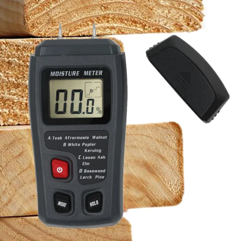 MT10 2 Chân Kỹ Thuật Số Đồng Hồ Đo Độ Ẩm Gỗ 0-99.9% Gỗ Độ Ẩm Bút Thử Gỗ Ẩm Ướt Báo Với Màn Hình LCD Lớn 40%