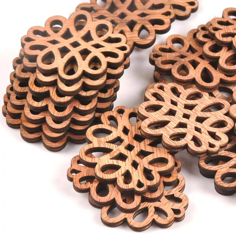 10pcs Clouds Pattern Vintage DIY Wood Crafts Scrapbooking Accessories For Wooden Home Decoration Sewing Ornament 45X49mm m1608x