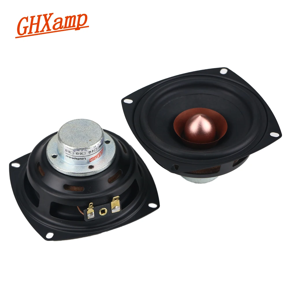 GHXAMP 4 INCH Square Full Range Speaker Unit 4ohm 25W Aluminum Iron Boron Magnetic Vocal Musical Instrument Poisonous 2PCS 