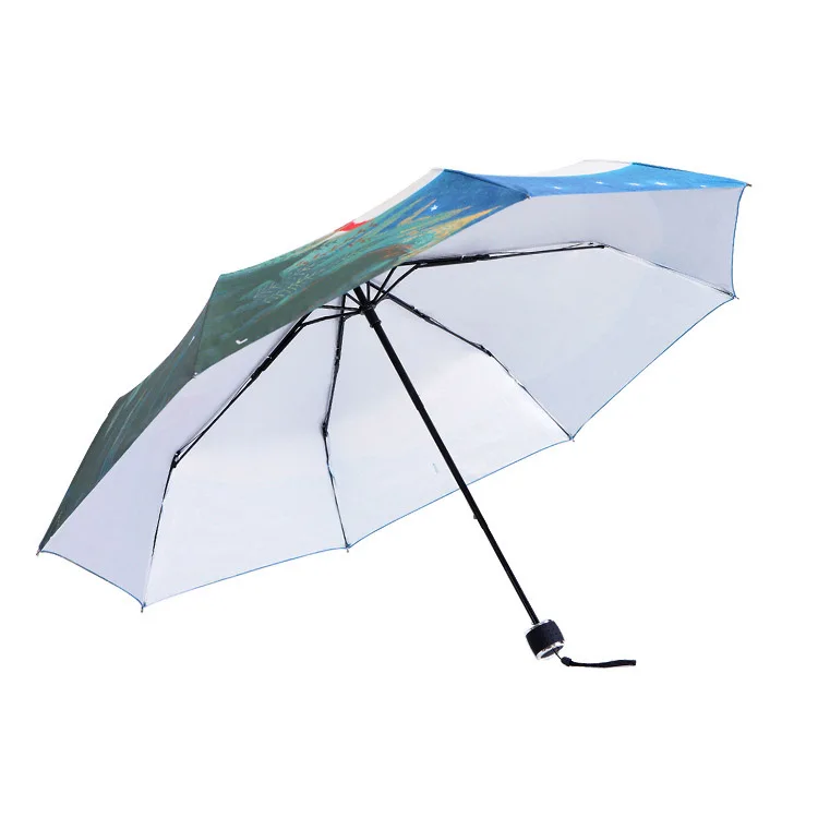 The Little Prince Painting Umbrella Three Fold paraguas Men And Women Hiking Parasol Anti-uv Waterproof Sun And Rain Umbrellas