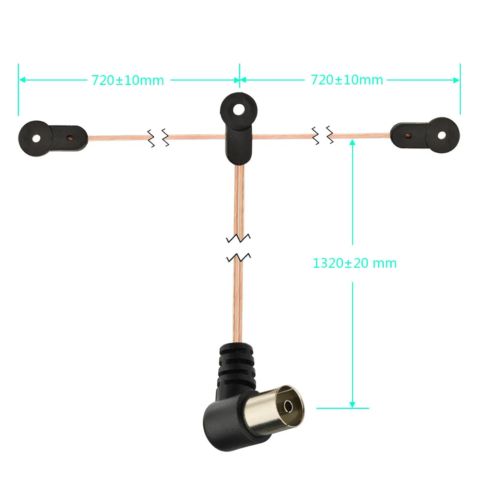 Eightwood T Shape Indoor FM Dipole Antenna Aerial HD Radio Female Pal Connector 75 Ohm for YAMAHA Sony Chaine Stereo Receiver