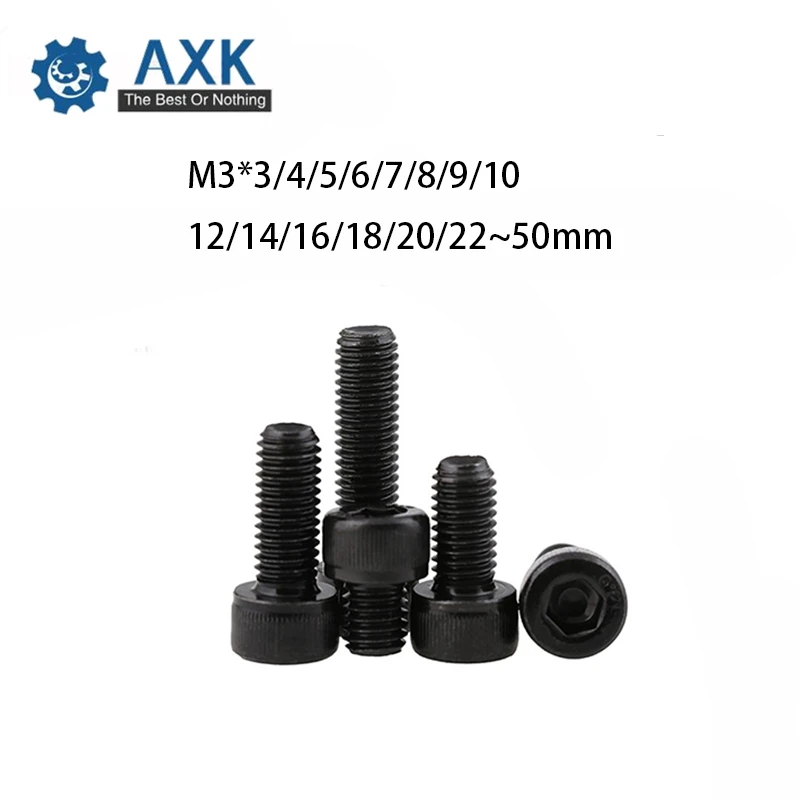 

Head Cap Bolts Hex Socket Alloy Steel Black Mm M3*(3/4/5/6/7/8/9/10/12/14/15~50 Machine Screws Din 912 Stainless Round