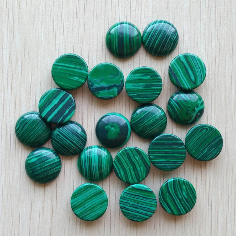 Fashion hot selling good quality malachite stone round cabochon 20mm stone beads jewelry 20pcs/lot Wholesale free shipping