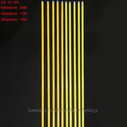 10 teile/los Sumbulbs 300x6mm 400x6mm 600x6mm Lange COB Streifen LED Licht bar 20W 17W 14W DC12-14V Flexible 60cm 40cm 30cm COB Lampe