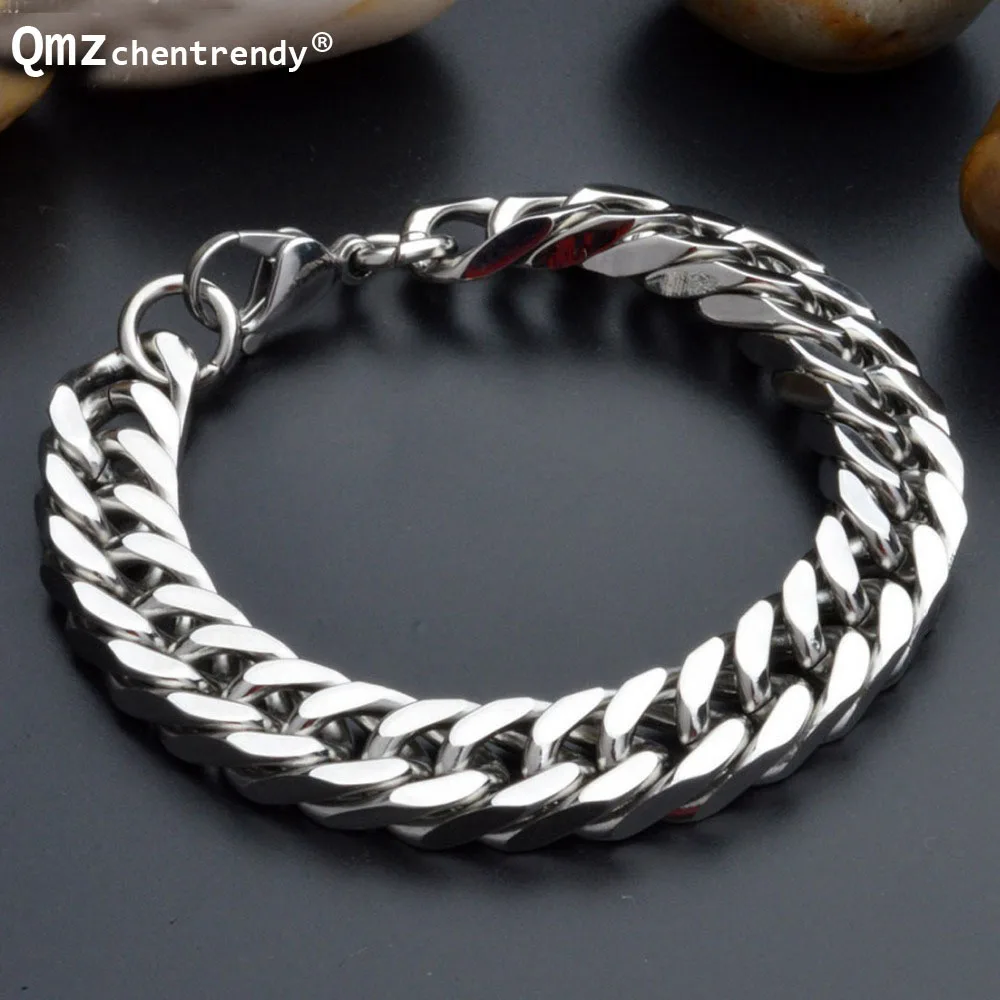 Wholesale Top Quality Stainless Steel Cuban Chain Bracelets Bangle Trend Setter Party Jewelry Rock Rapper For Men Accessories