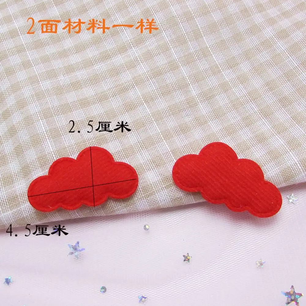 100pcs/lot Plush cloth Cartoon Princess Clouds Padded Appliques Patches for garment shoe DIY Headwere Accessory