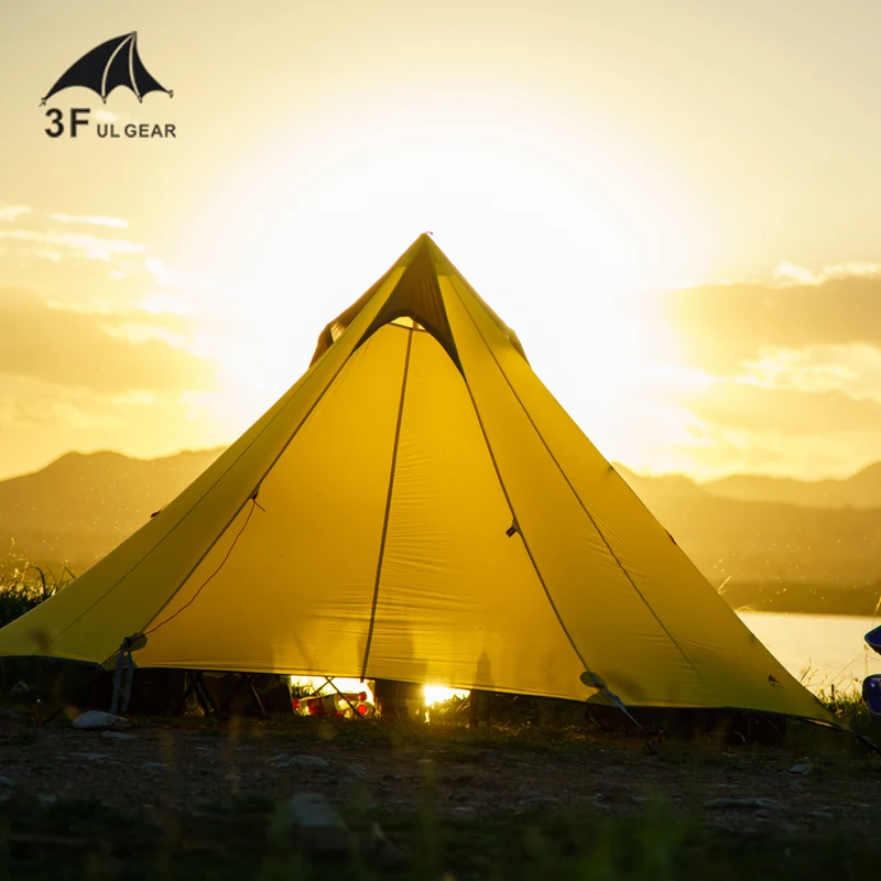 3F UL TEEPEE Pyramid Ultralight Tent 2-3 Person 15d Hiking Tents 2
