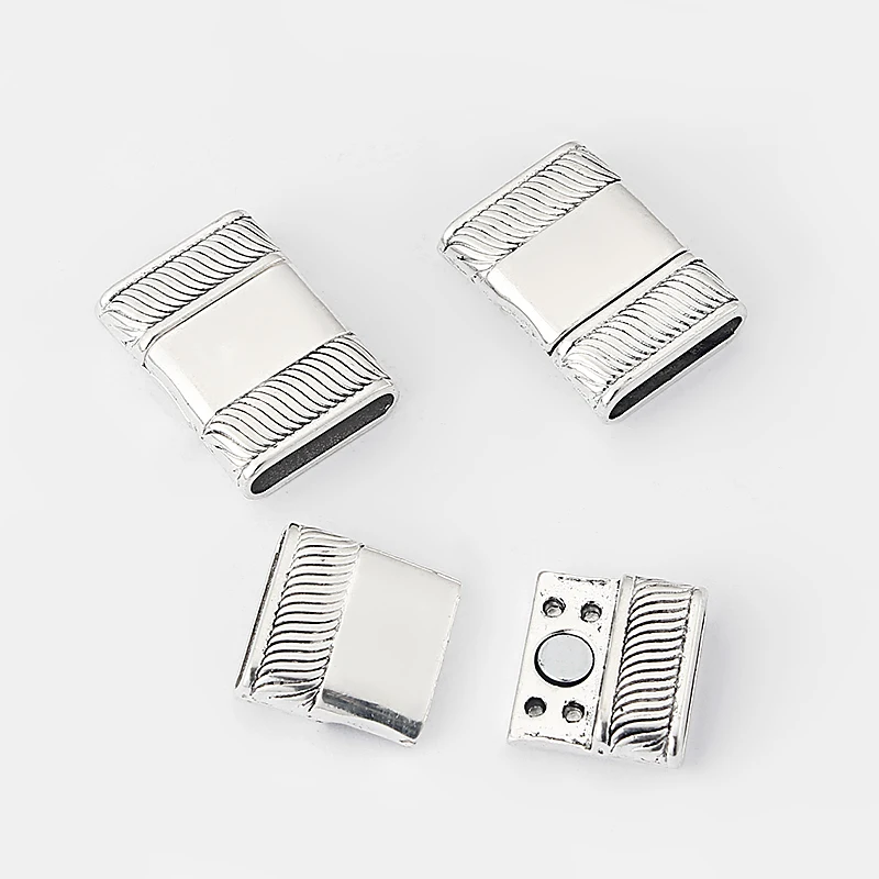3sets 16*3mm Hole Flat Strong Magnetic Clasp Carved Grain For Diy Bracelet Jewelry Making Accessories Components Bijoux