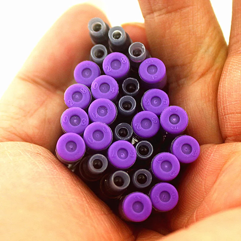 Wholesale Price 30PCS Disposable purple Fountain Pen Ink Cartridge Refills Length Fountain Pen Ink Cartridge Refills