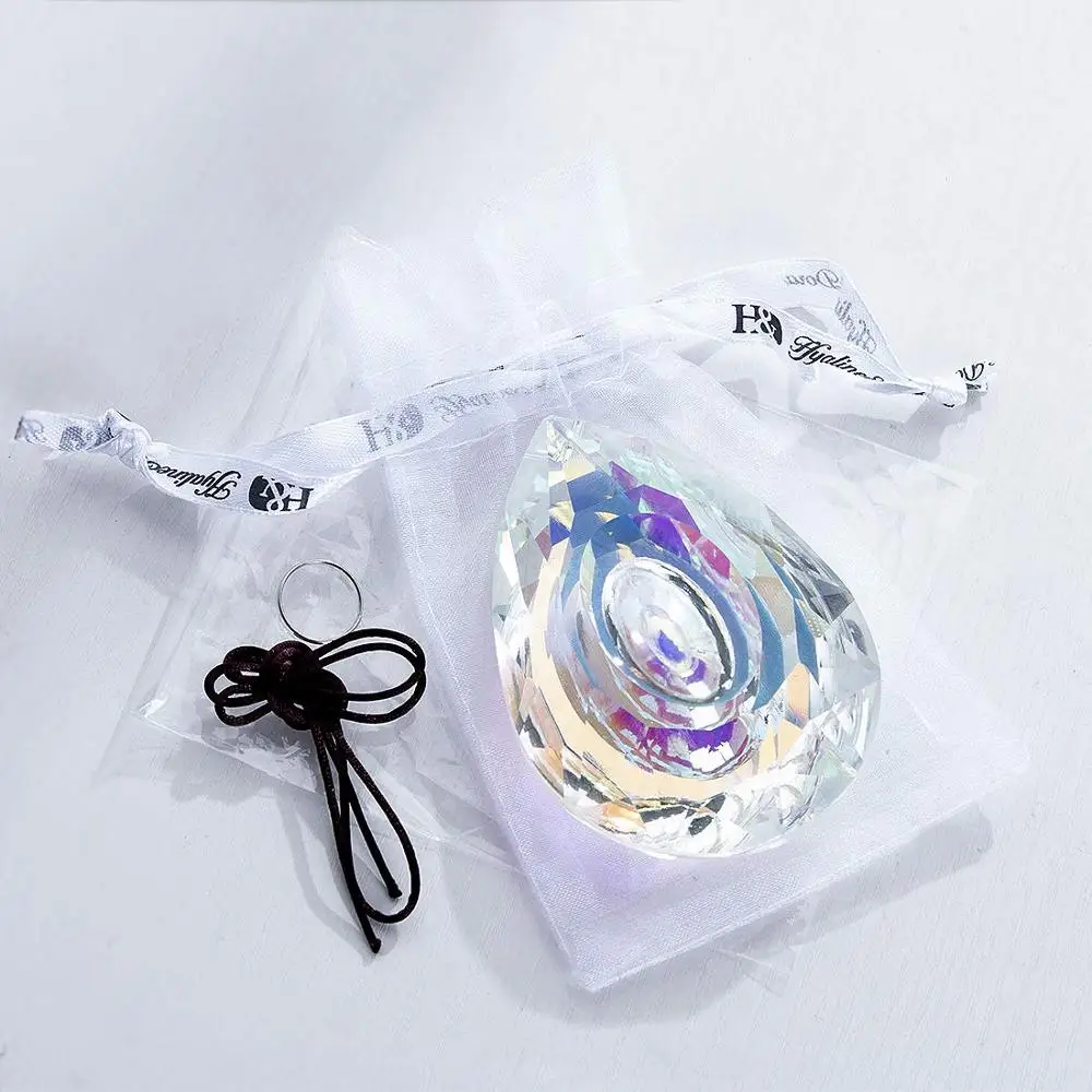 H&D Hanging Crystals Prism Suncatcher for Windows Decoration 76mm AB-Color Chandelier Parts DIY Home Wedding Decor Accessories