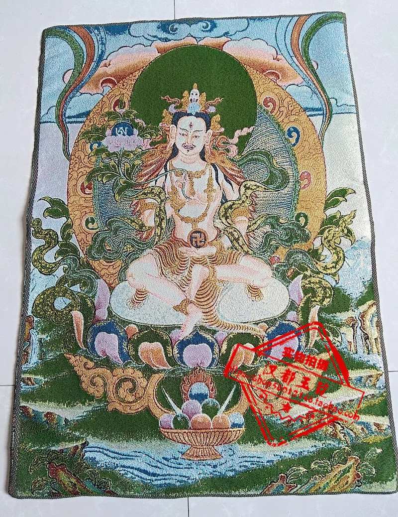 

36 inch Tibet Silk embroidery Vajra bodhisattva Buddha Tangka Thangka Paintings family wall decorated the mural