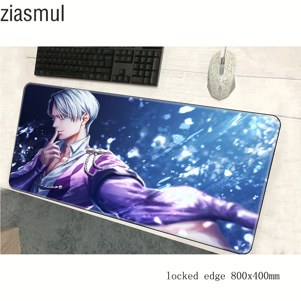 yuri on ice mouse pad 800x400x2mm mats xl Computer mouse mat gaming accessories Adorable large mousepad keyboard games pc gamer image 3
