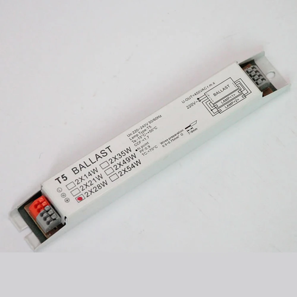 

2pcs T5 2X28W 2X14W 2X54W T8 18W 36W 220V-240V 50/60HZ High Power Electronic Ballast Fluorescent Lamps Electronic Ballasts