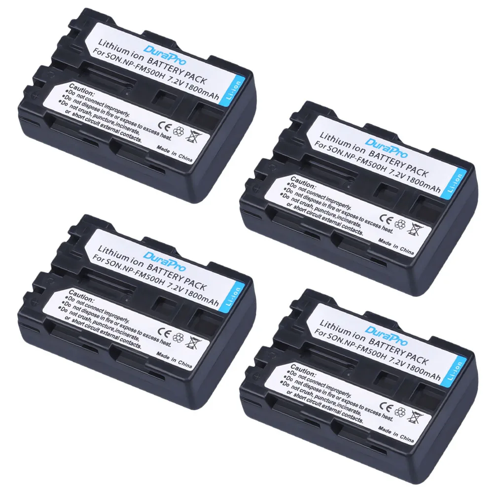 4 Pack - DuraPro NP-FM500H NP FM500H Rechargeable Camera Battery For Sony A57 A65 A77 A99 A350 A550 A580 A900