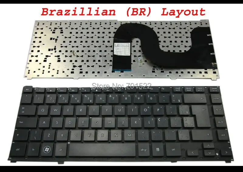 New Notebook Laptop Keyboard for HP ProBook 4310S 4311S Black Brazil (BR) PO Version - MP-08H98PA-9301, 535308-201, 577205-201