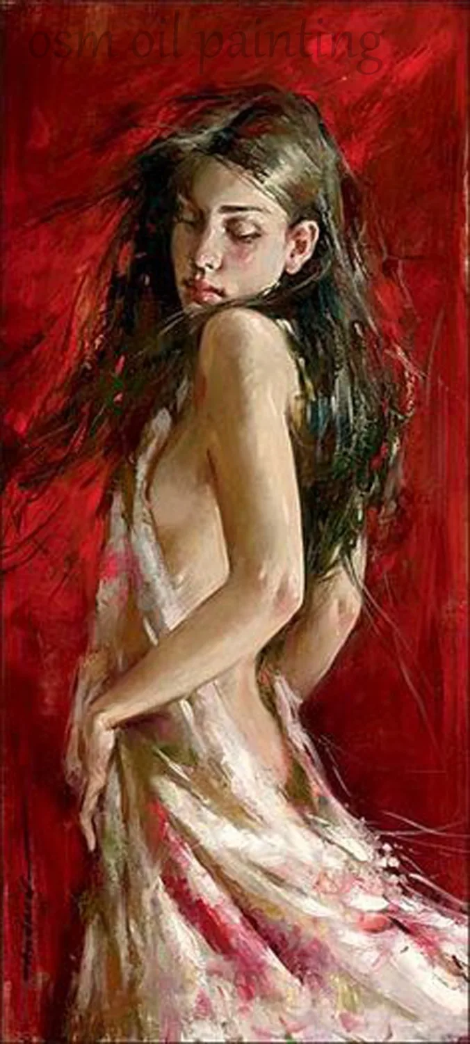 

Sex Beautiful Girl Canvas Oil Painting by Skill Painter Wall Art Handmade Dancer Oil Painting on Canvas Wall Decoration