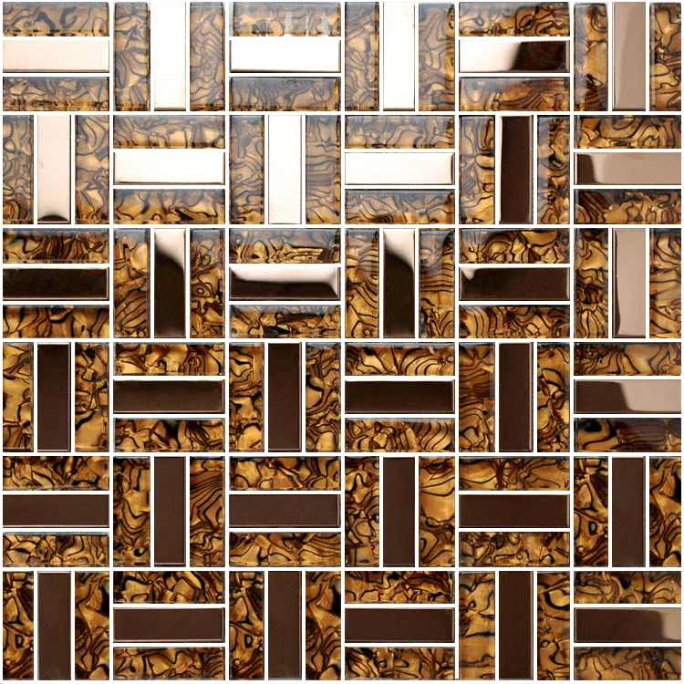 

Euro T Shell Golden Brown glass metal mosaic tile MD-SGY01 TV wall fireplace kitchen backsplash bathroom puzzle wall tile 1sq mt