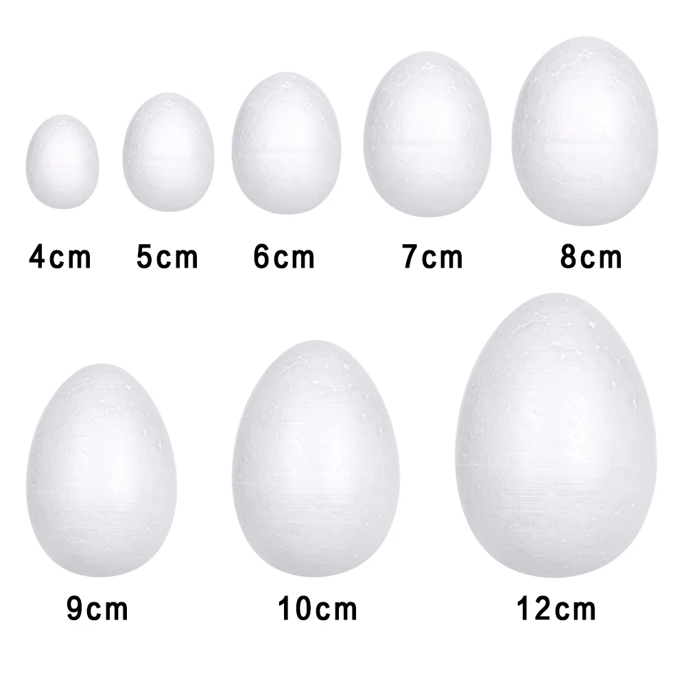 10PCS 4-12cm 백색 거품 부활절 거품 계란 수제 DIY 회화 계란 공 장난감 스티로폼 부활절 파티 장식 용품