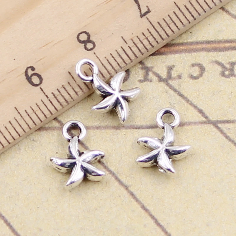 30 sztuk Charms piękny rozgwiazda gwiazda 11x8mm antyczne srebro kolor zawieszki dokonywanie ręcznie robiona biżuteria DIY fabryka hurtownie