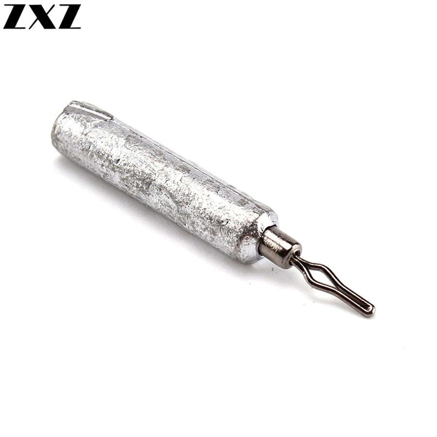 10pcs 360 Degree Rotatable Clip Fishing Sinkers Water Droplets Head Lead Weights Drop Shot Sinkers Cylindrical Shape Accessories