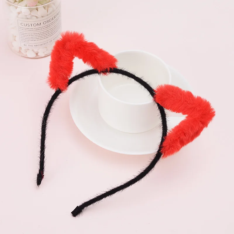 2019 Fashion Girl Cute hair ball cat ears Boutique Candy colors Handmade Ribbon Hairbands Children Hair Accessories PJ-1043