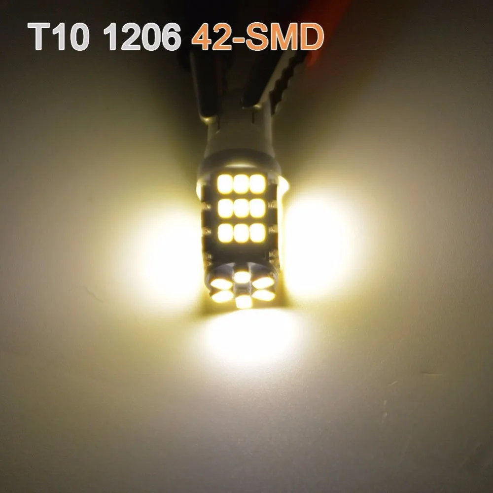 4 Pcs/lot  T10 W5W 921 194 2825 168 42-SMD Side Wedge Car RV Landscaping LED Light Bulbs Warm White