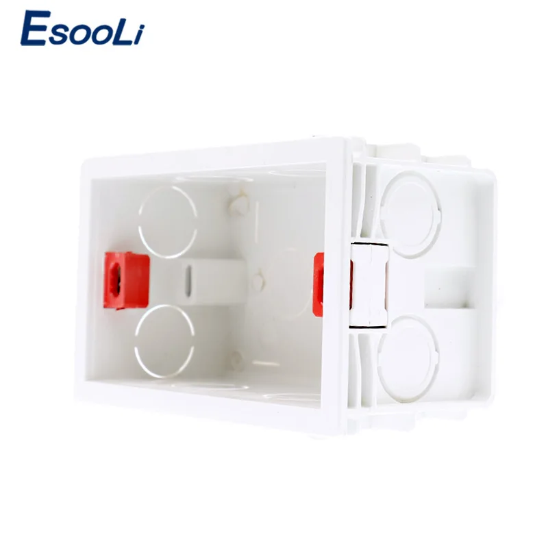 Esooli 101mm*67mm US Standard Internal Mounting Box Back Cassette for 118mm*72mm Standard Wall Touch Switch and USB Socket