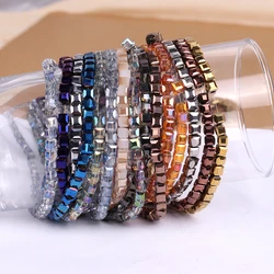 95Pcs/Lot 4mm Austrian Glass Square Beads Faceted Crystal Spacer Cube Beaded for Jewelry Making Earing Accessories Needlework