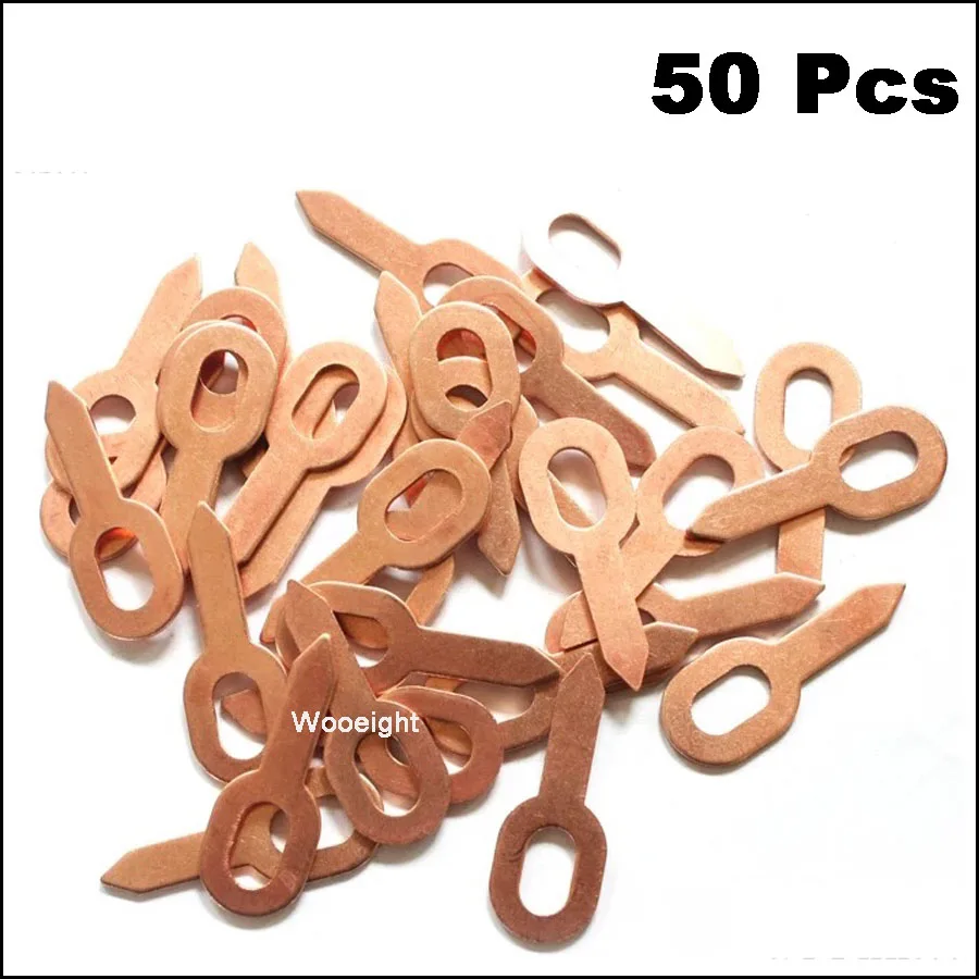 Wooeight 50Pcs Copper Plated Dent Puller Ring Car Body Paintless Dent Lifter Removal Tool Puller kit For Spot Welding Soldering