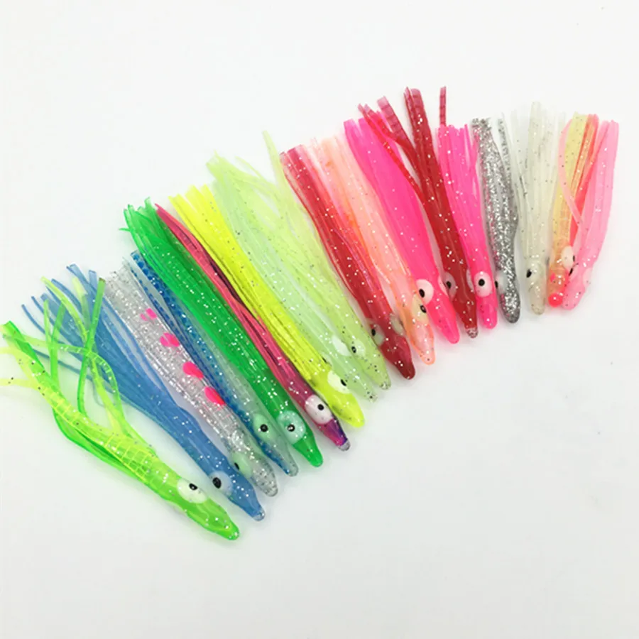 100Pcs*5cm /6cm/7cm Fishing Artifical Lures Luminous octopus skirt squid lure octopus Rig soft bait squid lures