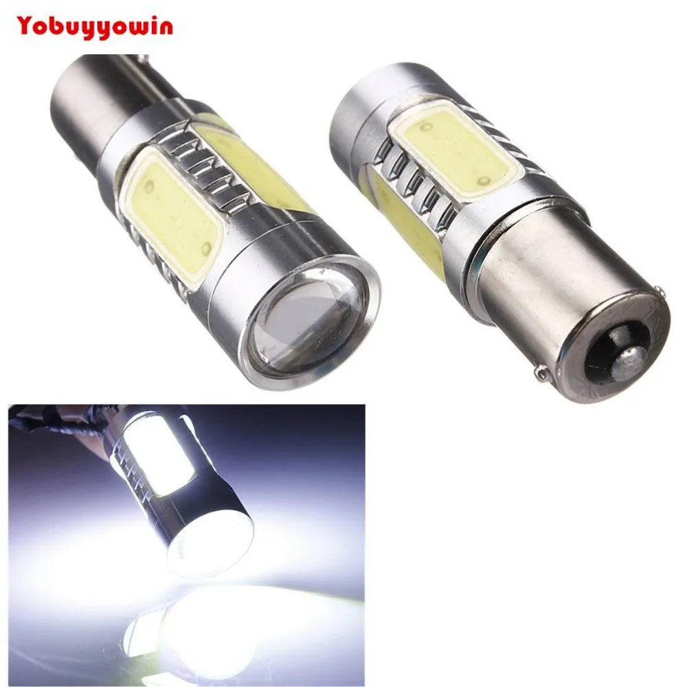 2 X 1156 T25-BA15S COB LED Auto Ampoule pour Feu Arriere/ Recul/Clignotant P21W Voiture Lampe DC 12V Blanc