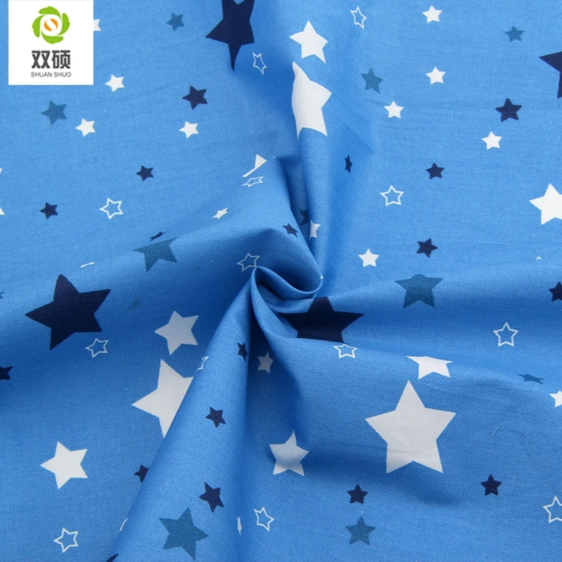 Shuanshuo Star Twill Cotton Fabric Patchwork Tissue Cloth Of Handmade DIY Quilting Sewing Baby&Children Dress 40*50cm10pcs/lot