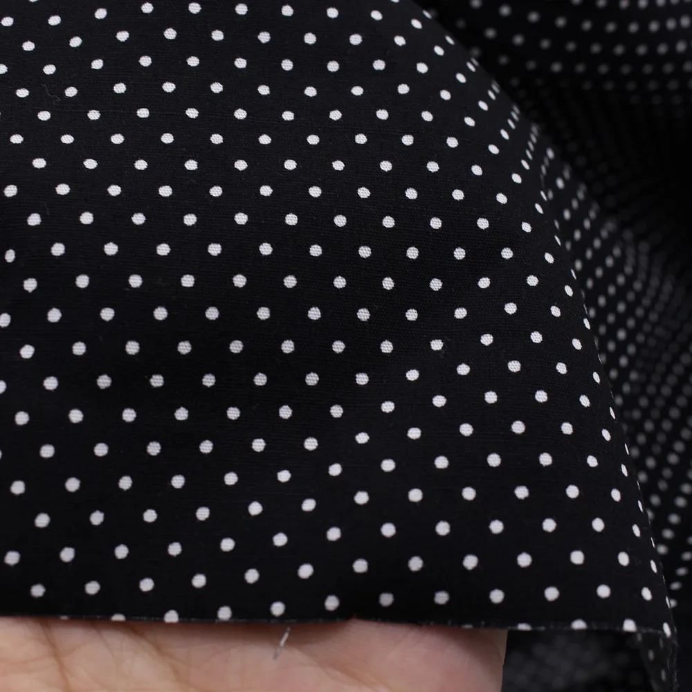 Black Fabric White Dot Printed,Tilda DIY Handmade Sewing Baby Patchwork Dress Toy Tissue Textile