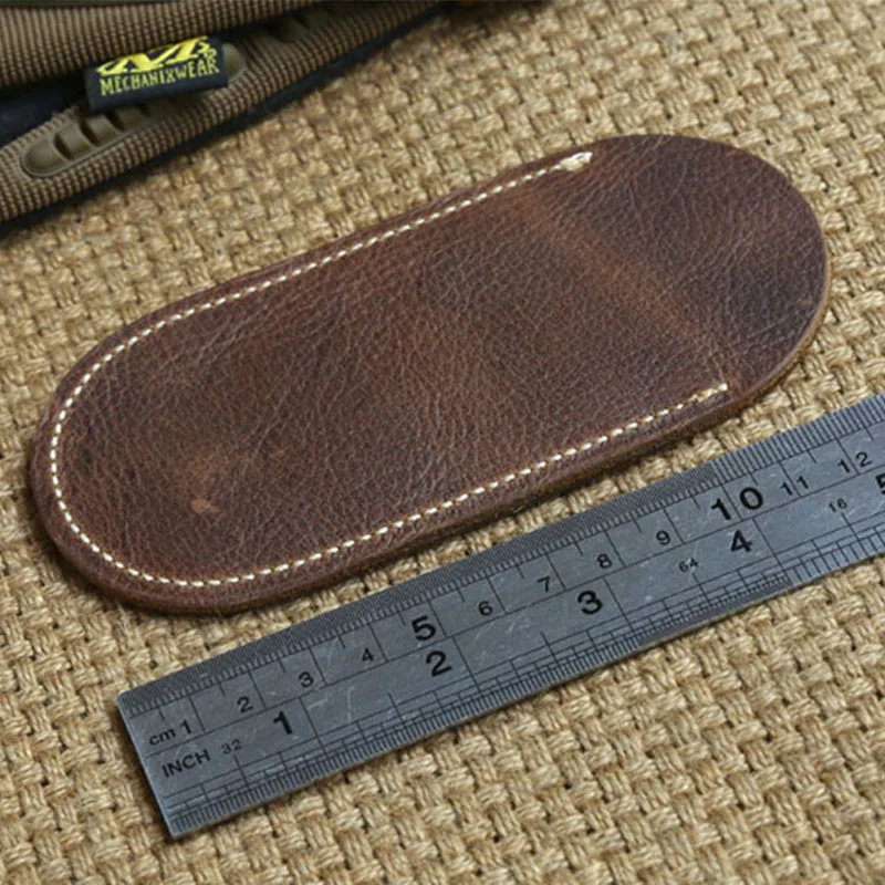 1PC Genuine Leather Knife Scabbard Knife Sheath Scalp Leather Case Folding Knife Leather Cover EDC Knife Dagger Tool Accessories