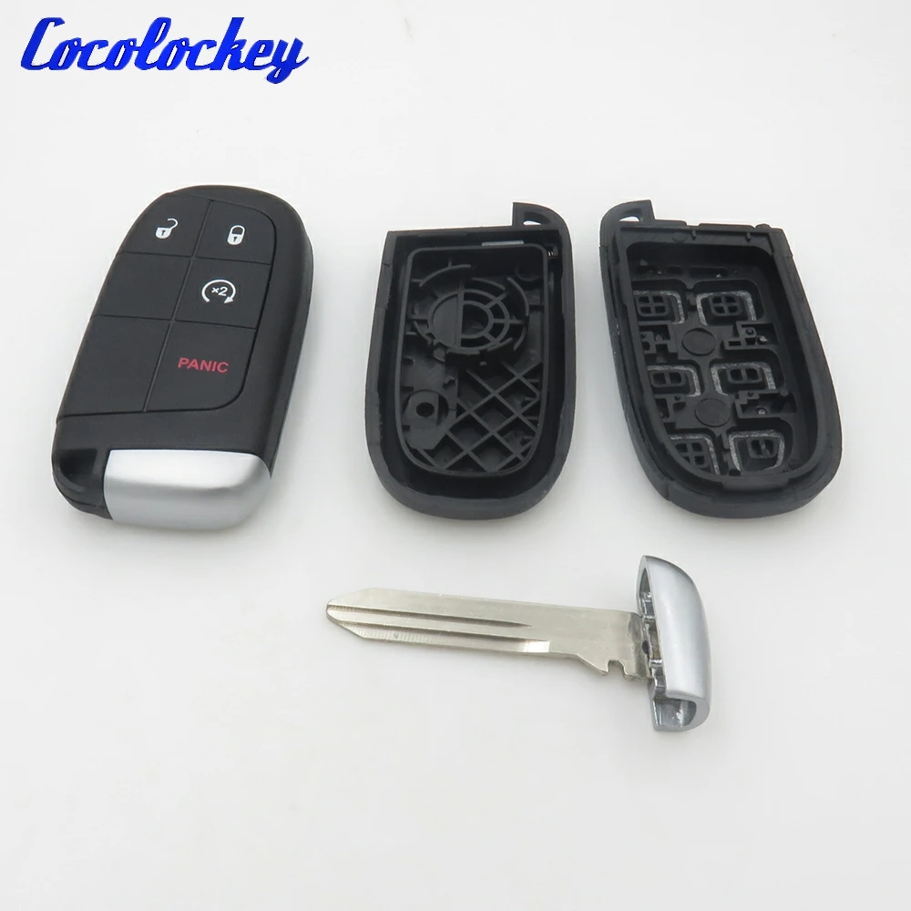 

Cocolockey New Keyless Smart Remote Key Case for Chrysler 300 Journey Challenger 2011-2015 4 Button for Jeep for Dodge No Logo