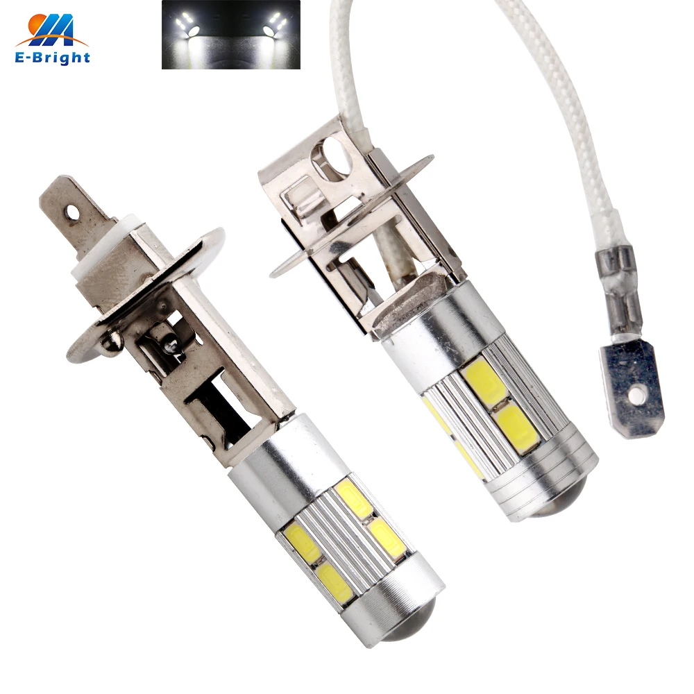 2Pcs H1 H3 12V 5630 6000K DC LED Car Lamp Headlight Lamps Driving Light Bulb Motorcycle Lamp Car Accessory Auto Light Fog