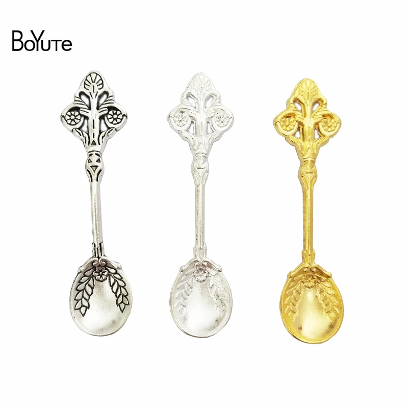 BoYuTe (40 Pieces/Lot) 60*15MM Zinc Alloy Materials Multicolor Vintage Style Spoon Pendant Jewelry Making Accessories