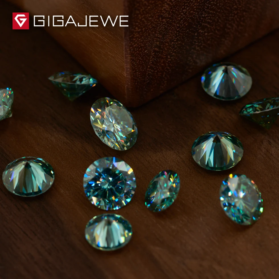 Imagem -05 - Gigajewe-loose Moissanite Stone Lnventory Apuramento Promoção Ciano Vvs1 Rodada Corte à Mão em Estoque Lab Gem Faça Você Mesmo Fazer Jóias