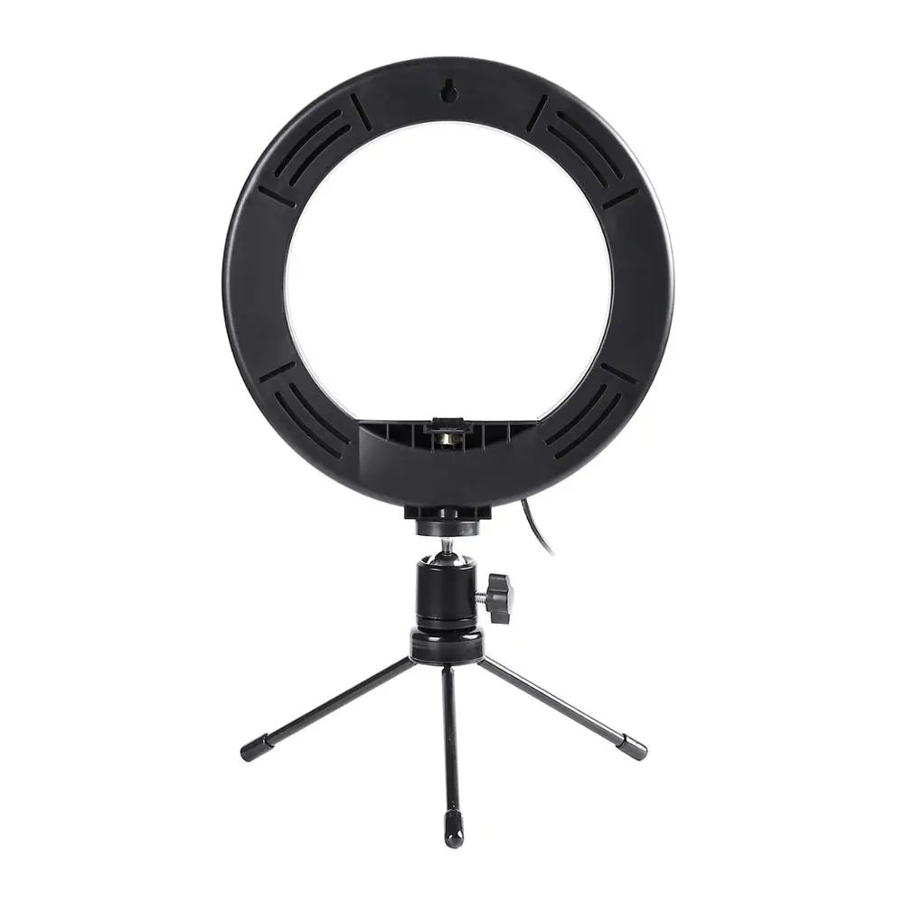 Anel de luz led, de preenchimento, 8 polegadas, dimerizável, com tripé de mesa, para câmera, celular, selfie, vídeo, estúdio ao vivo