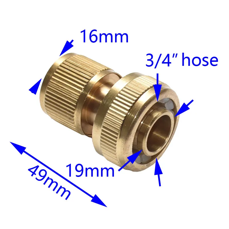 Mosiądz 3/4 wąż szybkie złącze ogród kranu do nawadniania ogrodu 25mm złącze węża czysta miedź Adapter 6 sztuk