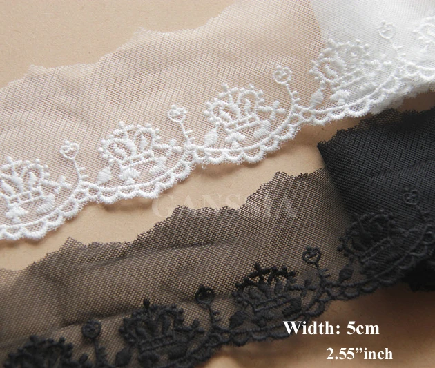 1yard Width: 5cm Vintage Crown Lace Embroidered Trimming Lace for Garment Scrapbooking (ss-64)