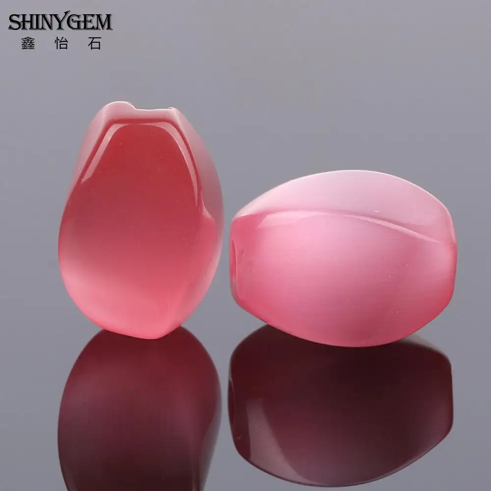 ShinyGem 8*12mm Natural Cat Eye Beads Charm Twisted Column White/Rose Minerals Gem Stone For DIY Jewelry Necklace Making 20pcs