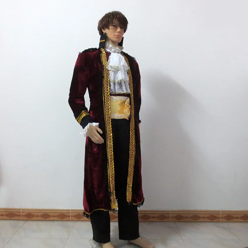 Pirati dei caraibi Jack Sparrow Halloween Party Outfit Uniforme Cosplay Costume Personalizzare Qualsiasi Dimensione