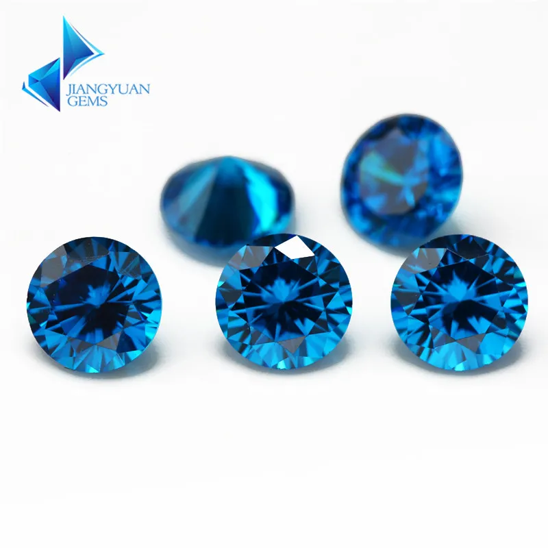 

1~3mm Dark Sea Blue 5A CZ Stone Zircon Round Brilliant Cut Cubic Zirconia For Jewelry