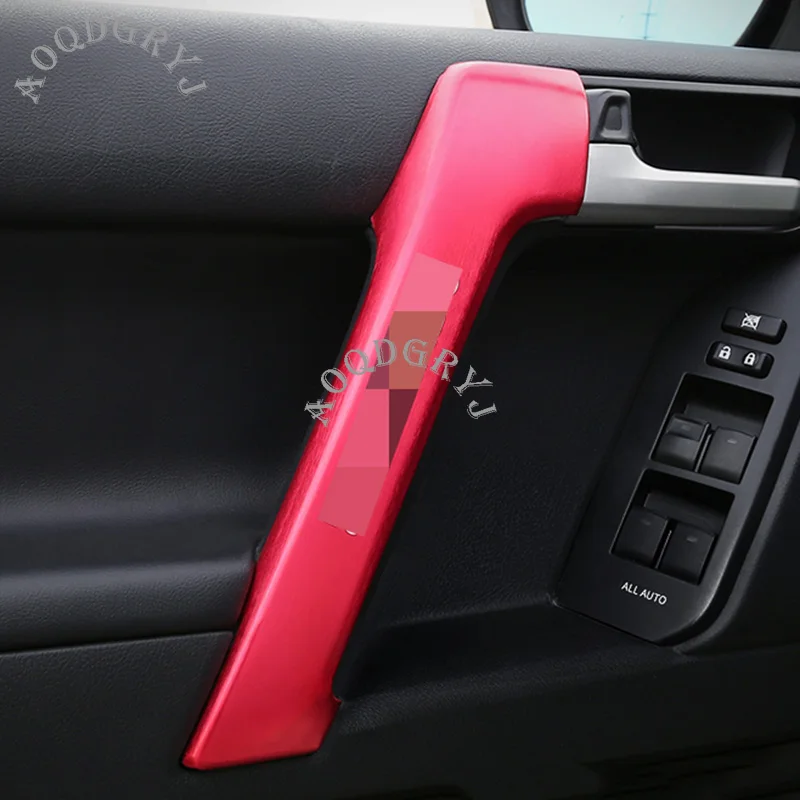 Aluminum alloy Car Door Armrest Handrail Cover Trim 4pcs For Toyota Land Cruiser Prado FJ150 2010-2019 Car styling