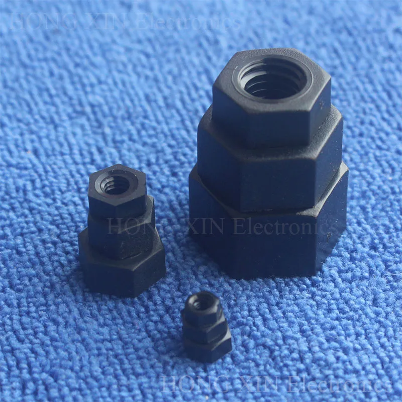 1Pcs  M2 M2.5 M3 M4 M5 M6 M8 M10 M12 Black Nylon Hex Nut Hexagon Plastic Nuts ROHS Hexagonal Nuts for DIY model Make