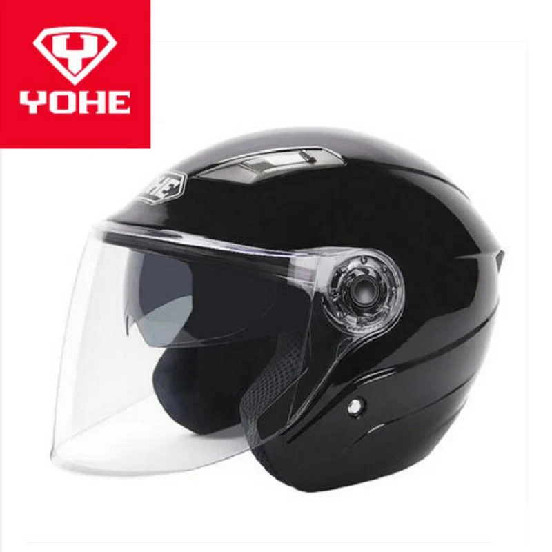 Summer New YOHE Double lens Motorcyce Helmet YH837A Half Face Motorbike Helmets Casco made of ABS PC Visor Lens size M L XL XXL