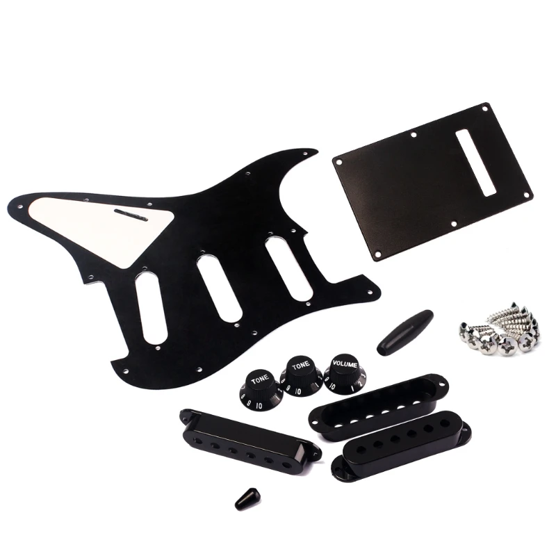 1set SSS Electric Guitar Pickguard guard Back Plate Pickup Cover Knobs Tips For St Sq Parts Guitar accessory tools ﻿