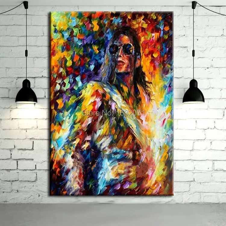 Top Artist Hand-painted High Quality Abstract Michael Jackson Oil Painting On Canvas Hand-painted Pop King Michael Oil Painting